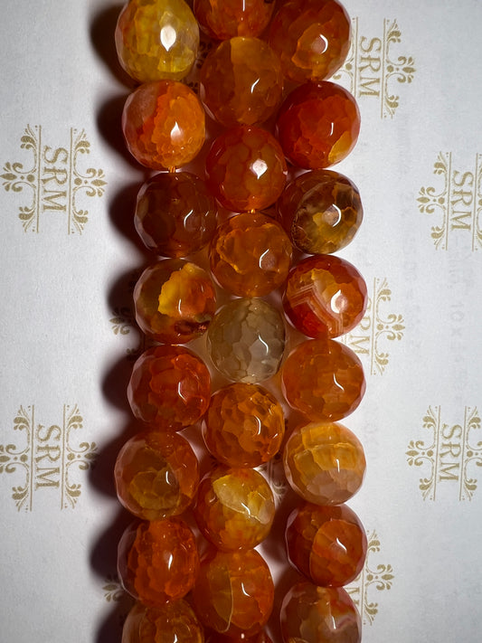 Beads : Carnelian : Faceted : 13mm