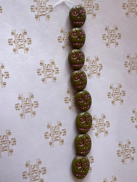 Beads : Czech Glass Skulls : UV!  Choice!
