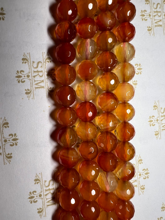 Beads : Carnelian : Faceted : 8mm
