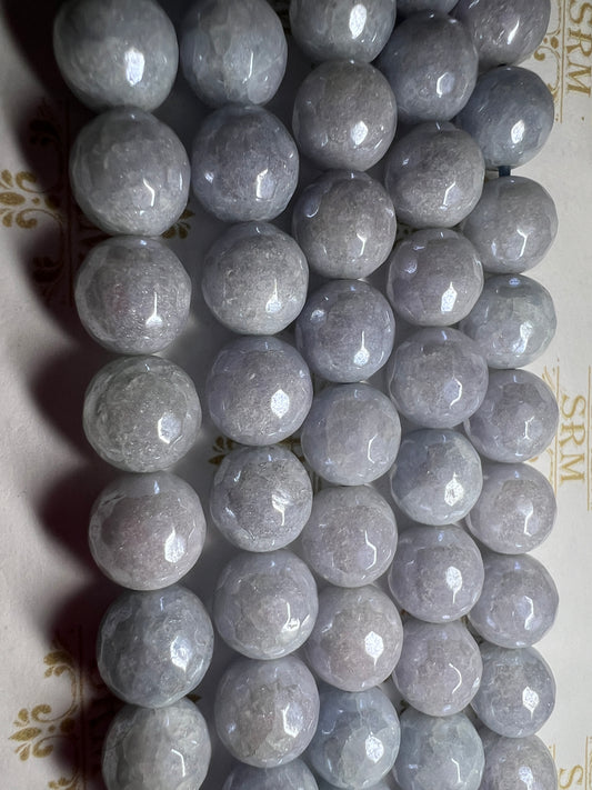 Beads : Aquamarine : Faceted : Electroplated : 10mm