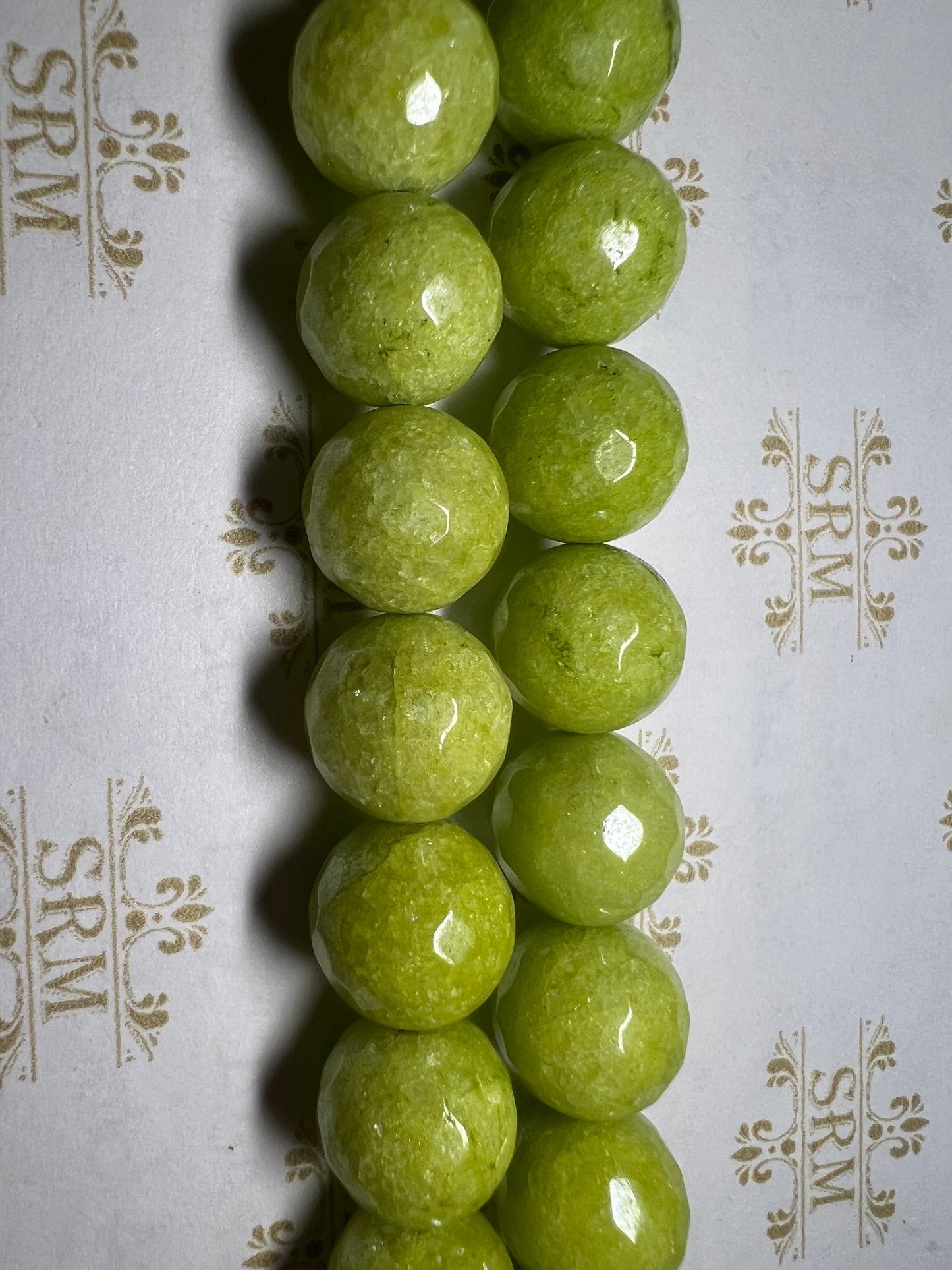 Beads : Chartreuse Agate : Faceted : Electroplated : 10mm, 12mm.  Choice!