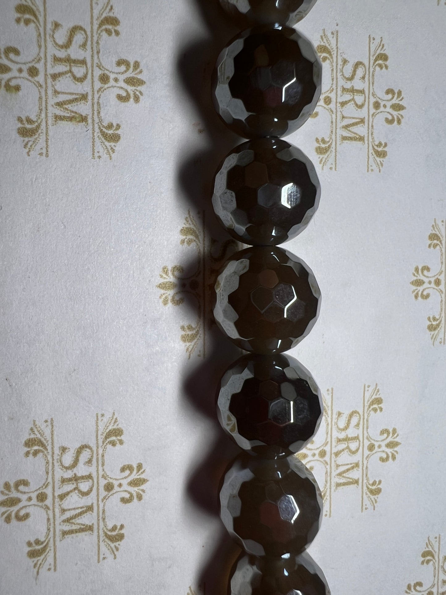 Beads : Medium Brown Agate : Faceted : Electroplated : 10mm, 12mm.  Choice!