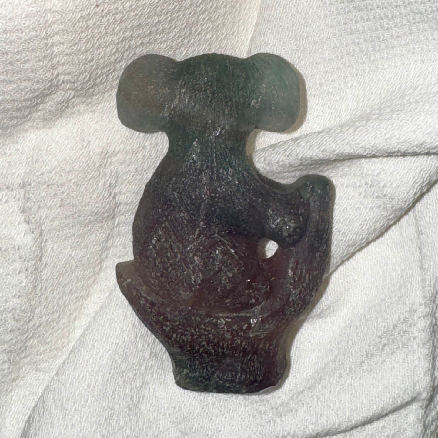 Carved Rainbow Fluorite Koala