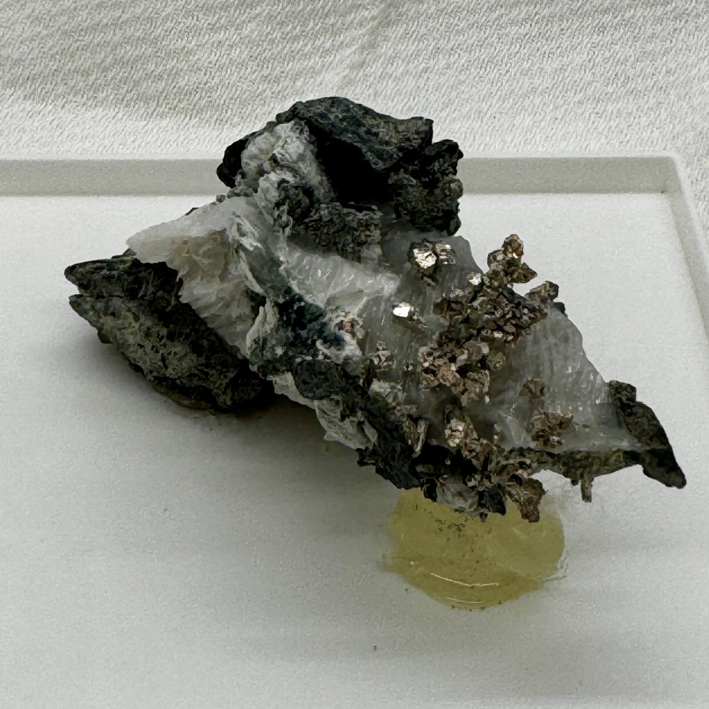 Native Silver on Calcite Display Specimen