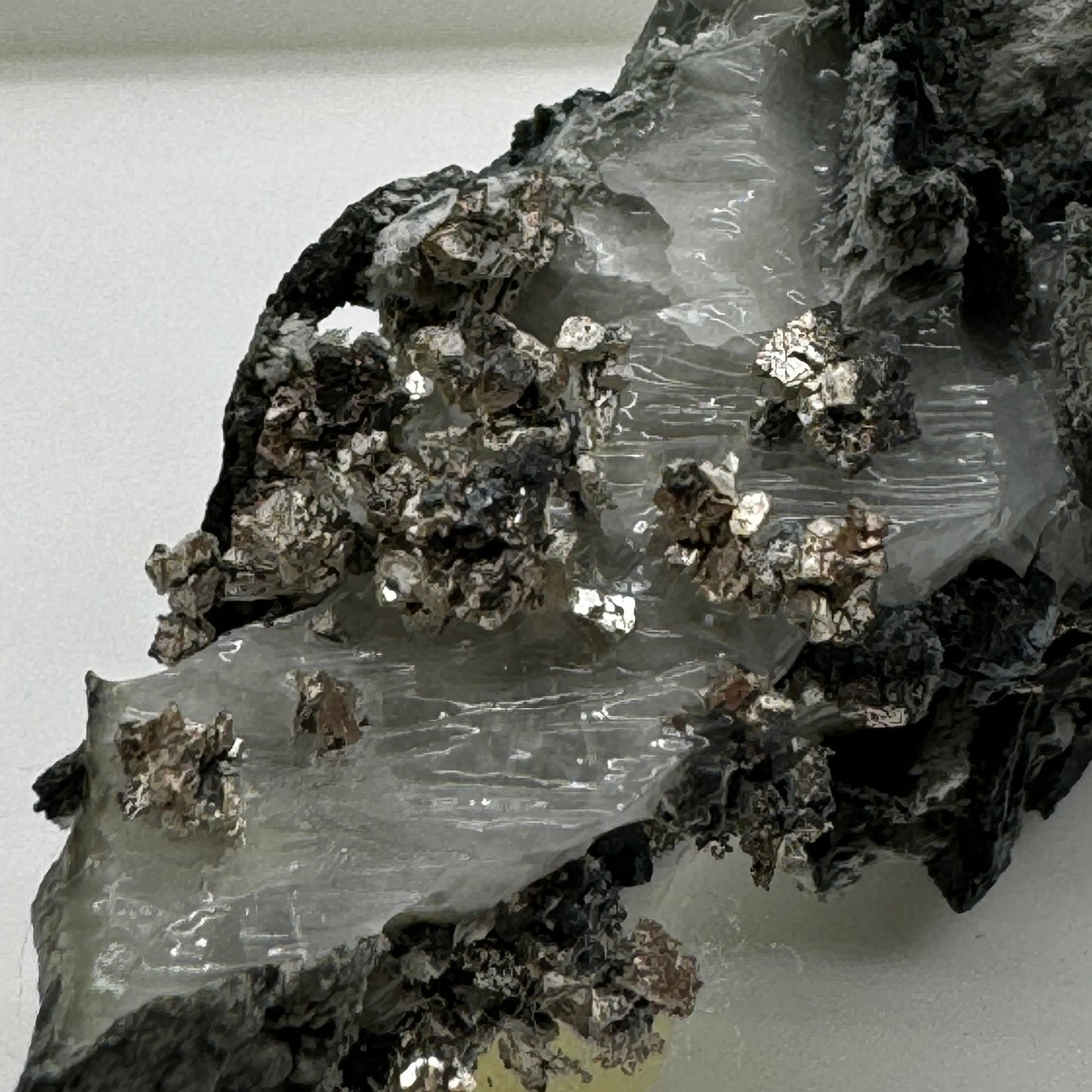 Native Silver on Calcite Display Specimen