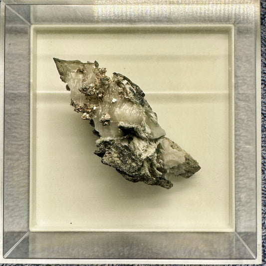 Native Silver on Calcite Display Specimen