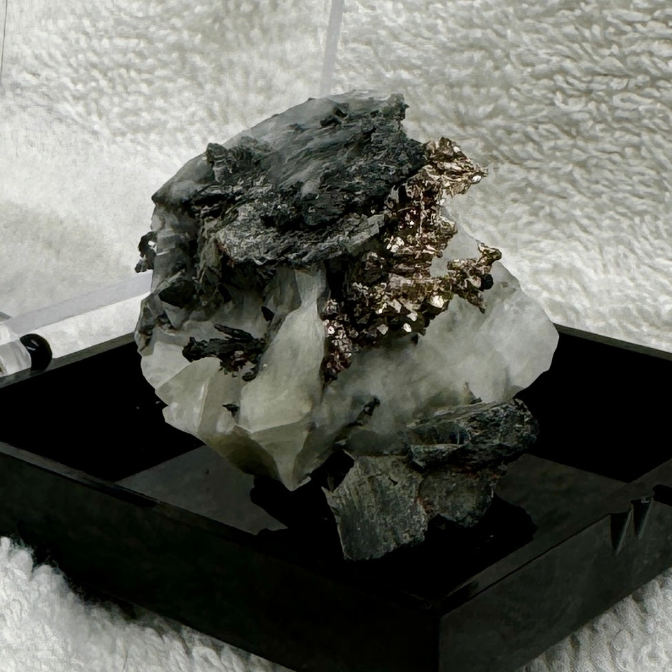 Native Silver on Calcite Display Specimen