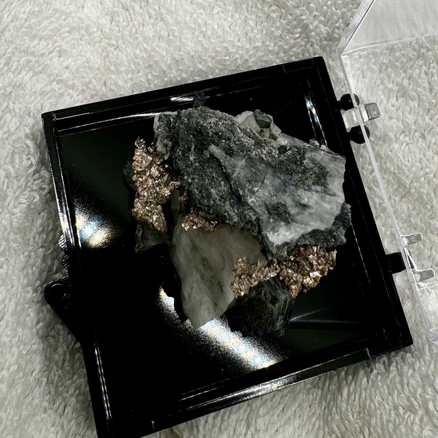 Native Silver on Calcite Display Specimen