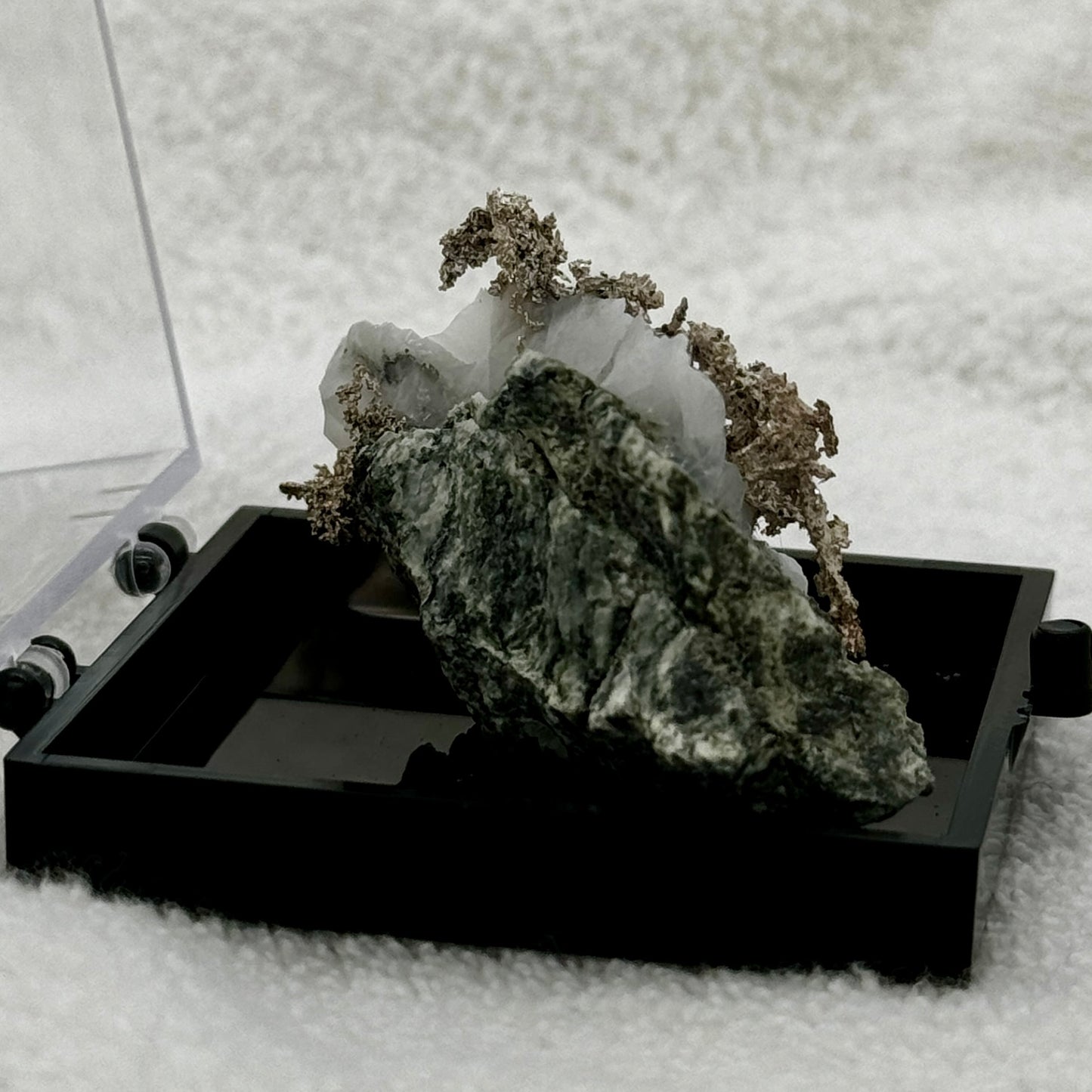 Native Silver on Calcite Display Specimen