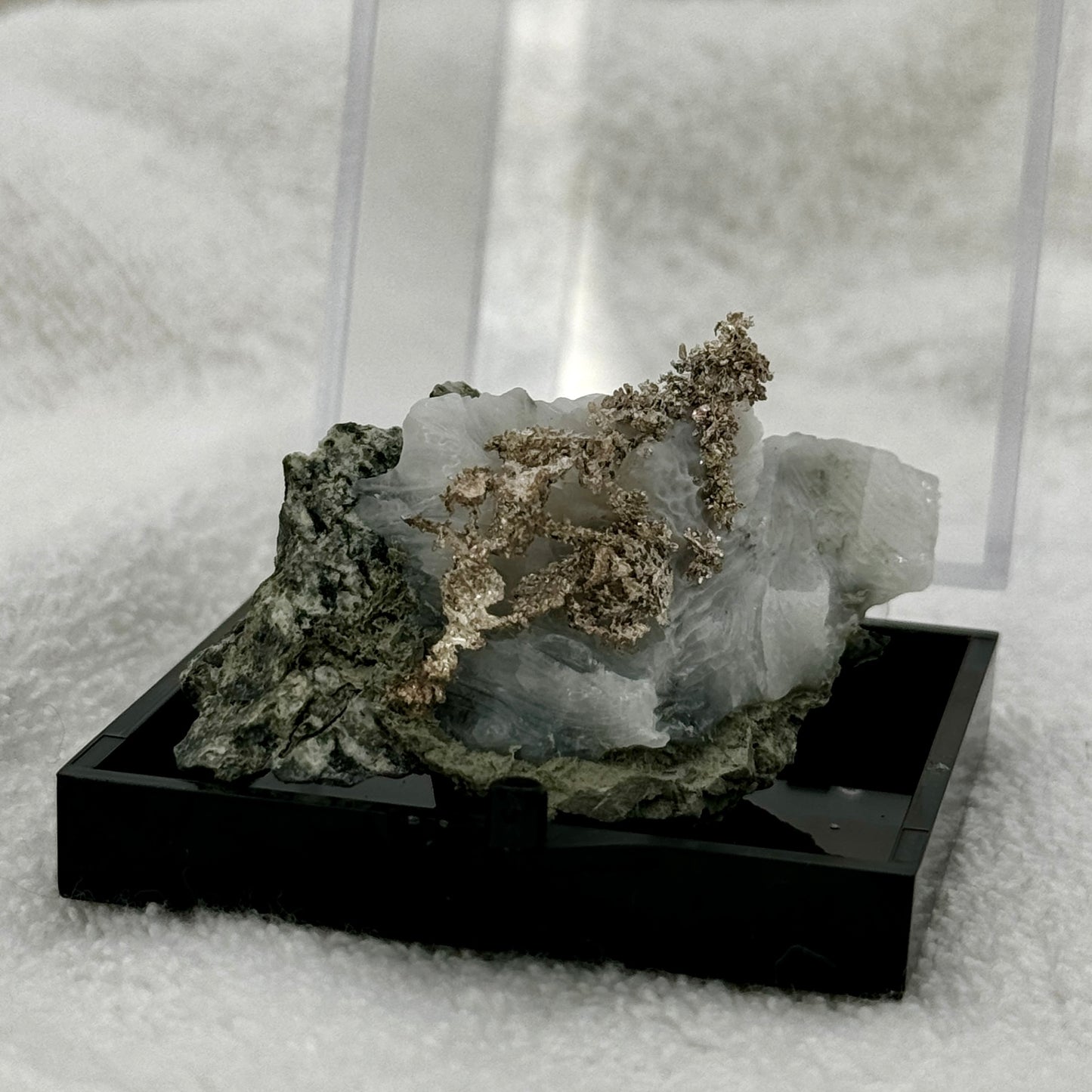 Native Silver on Calcite Display Specimen