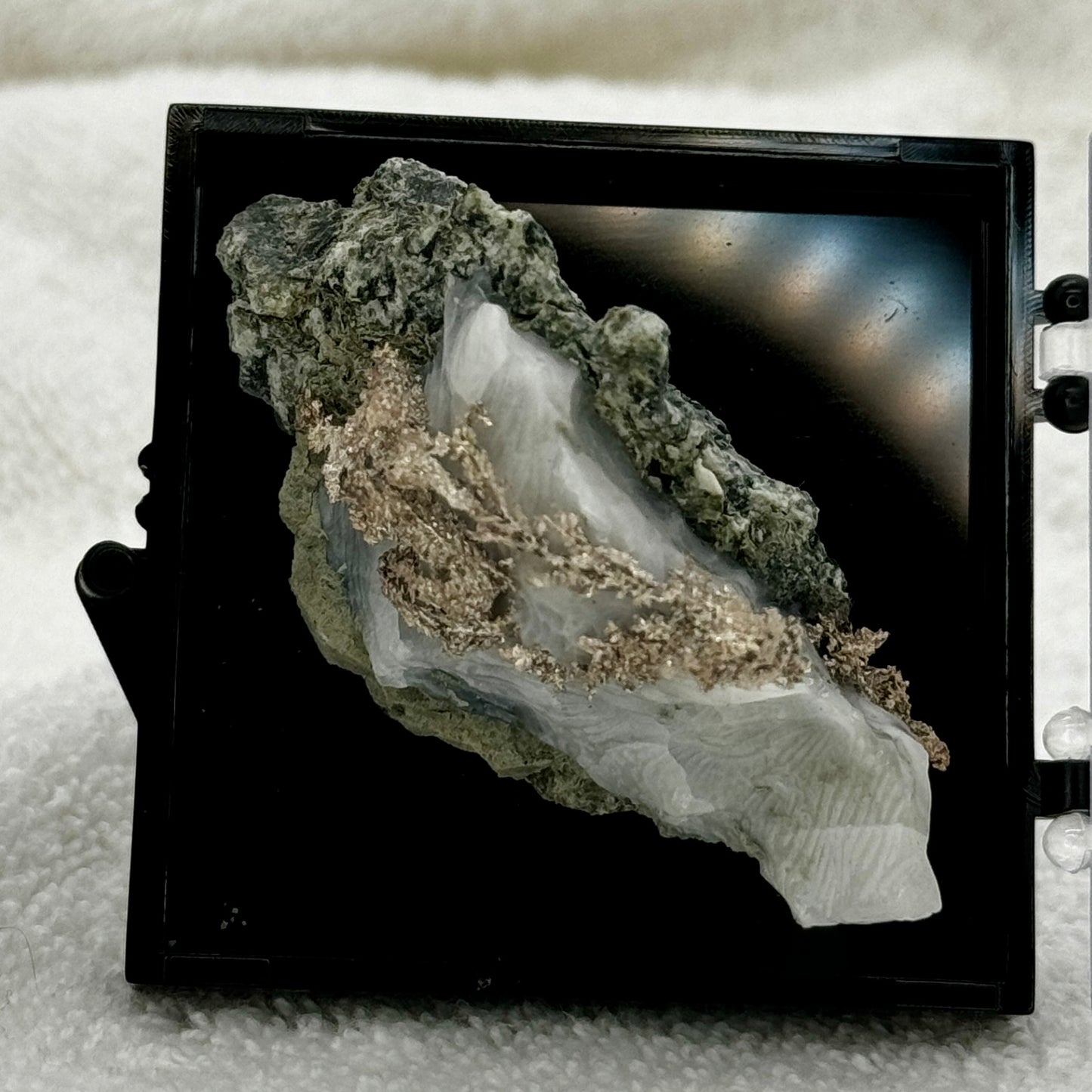 Native Silver on Calcite Display Specimen