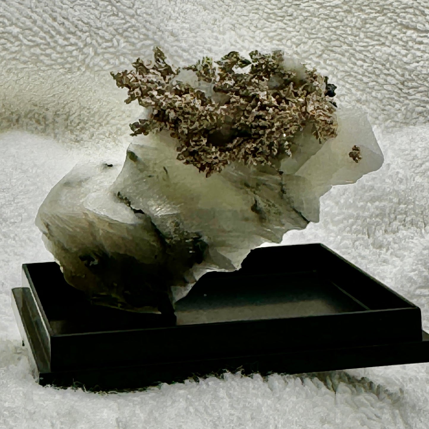 Native Silver on Calcite Display Specimen "Moptop"