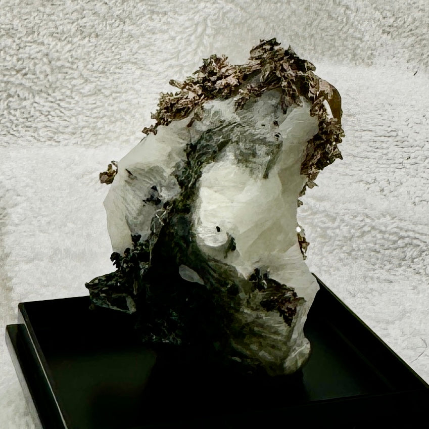 Native Silver on Calcite Display Specimen