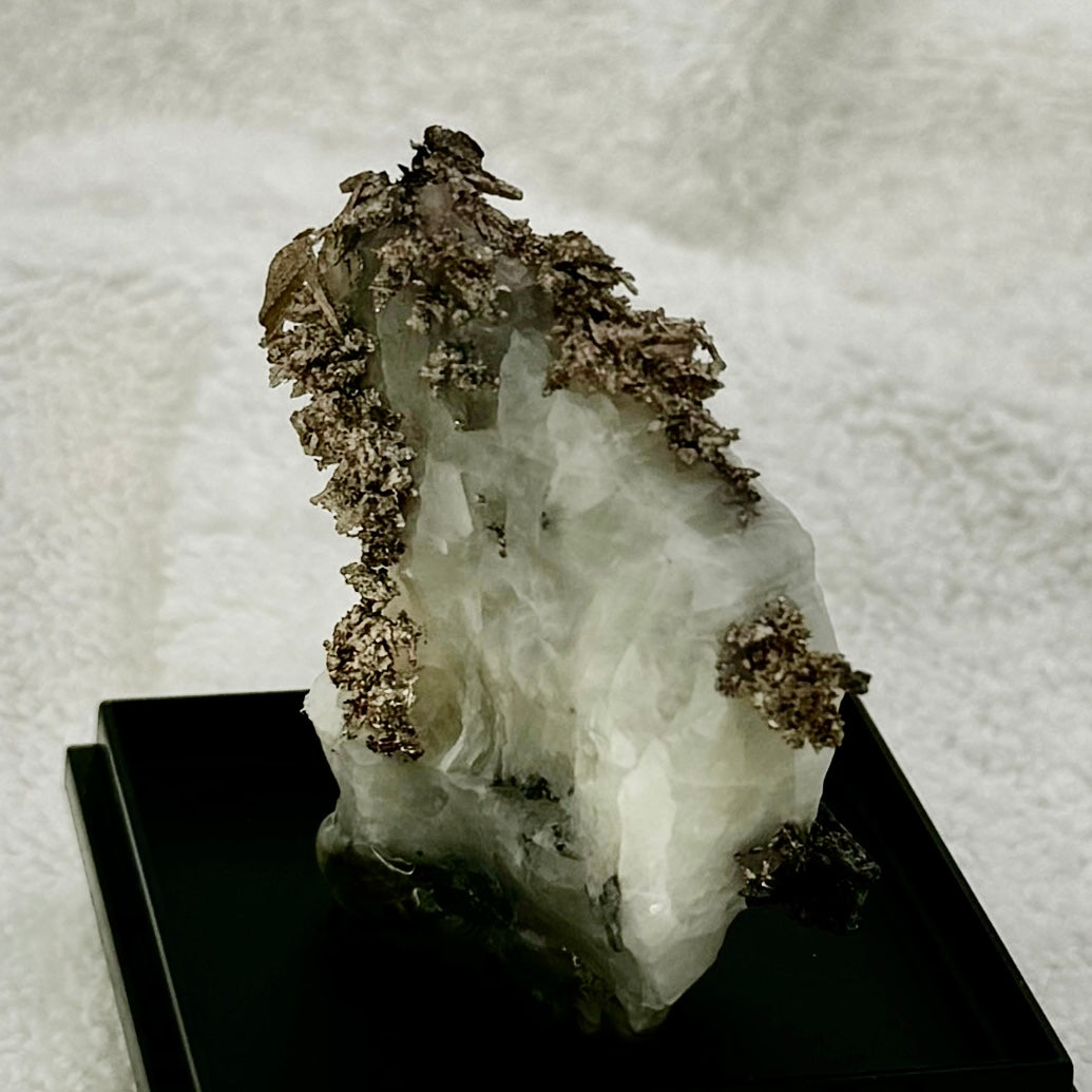 Native Silver on Calcite Display Specimen