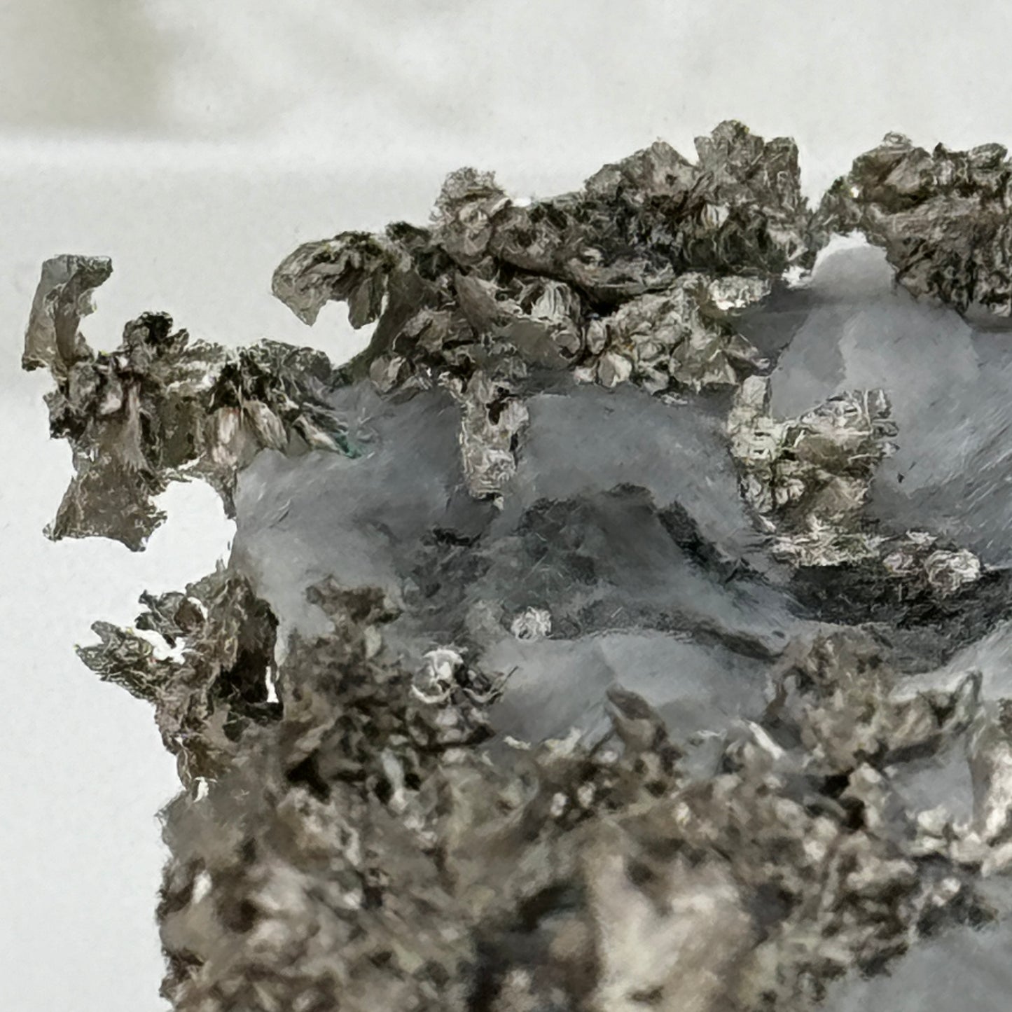 Native Silver on Calcite Display Specimen