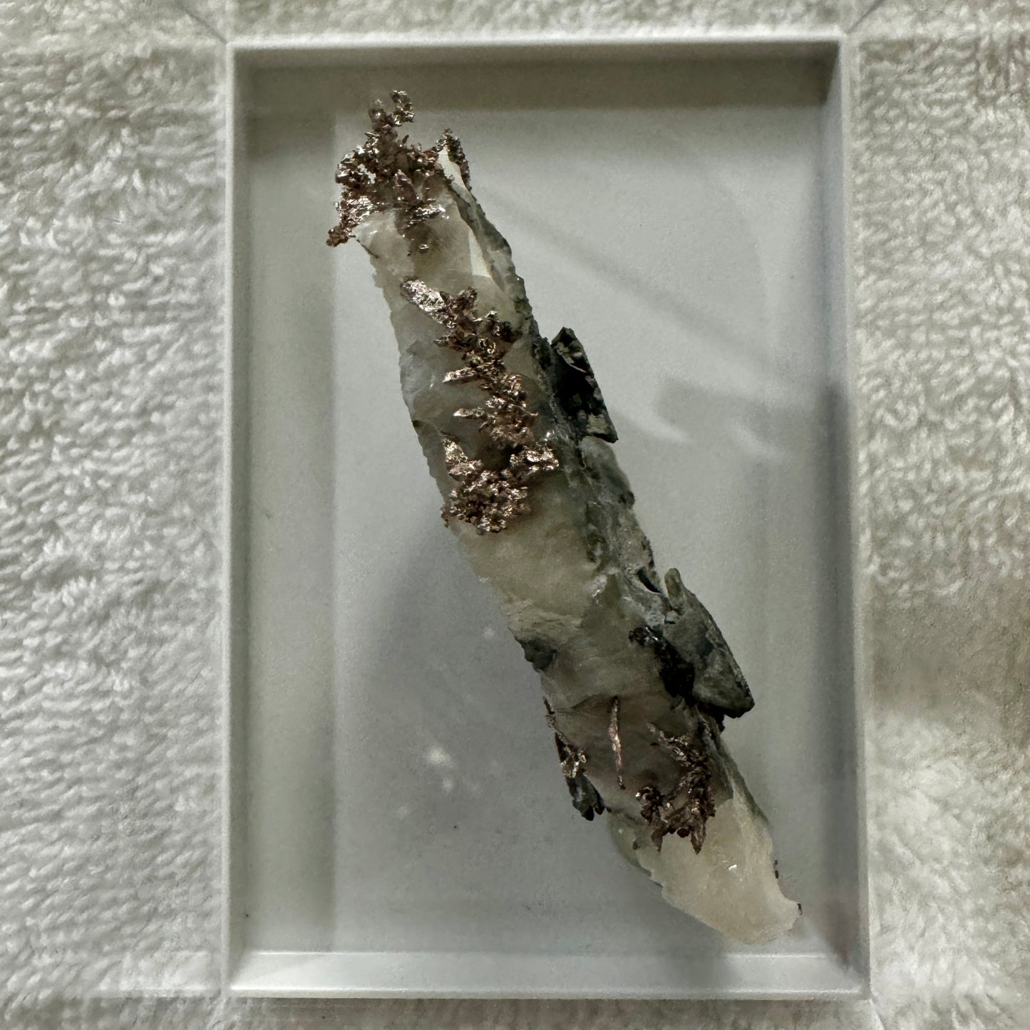 Native Silver on Calcite and Grey Matrix Display Specimen