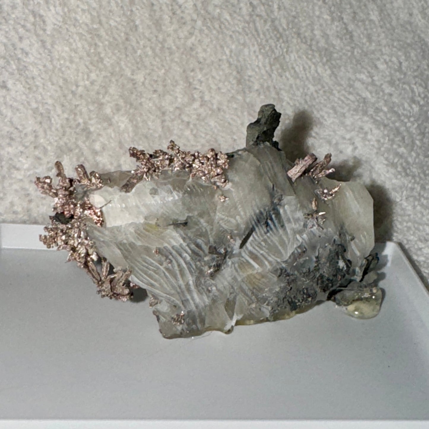 Native Silver on Calcite and Grey Matrix Display Specimen