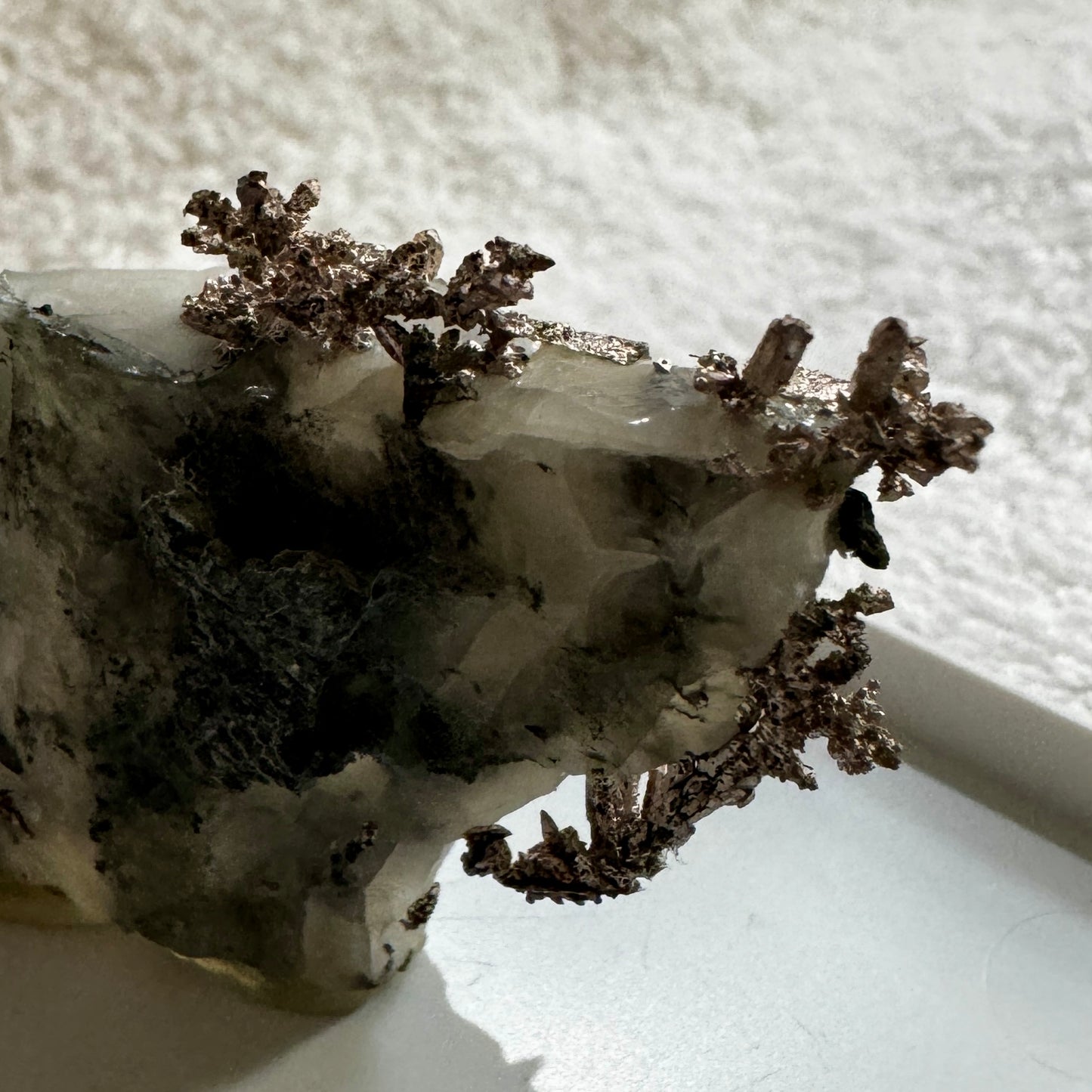 Native Silver on Calcite and Grey Matrix Display Specimen