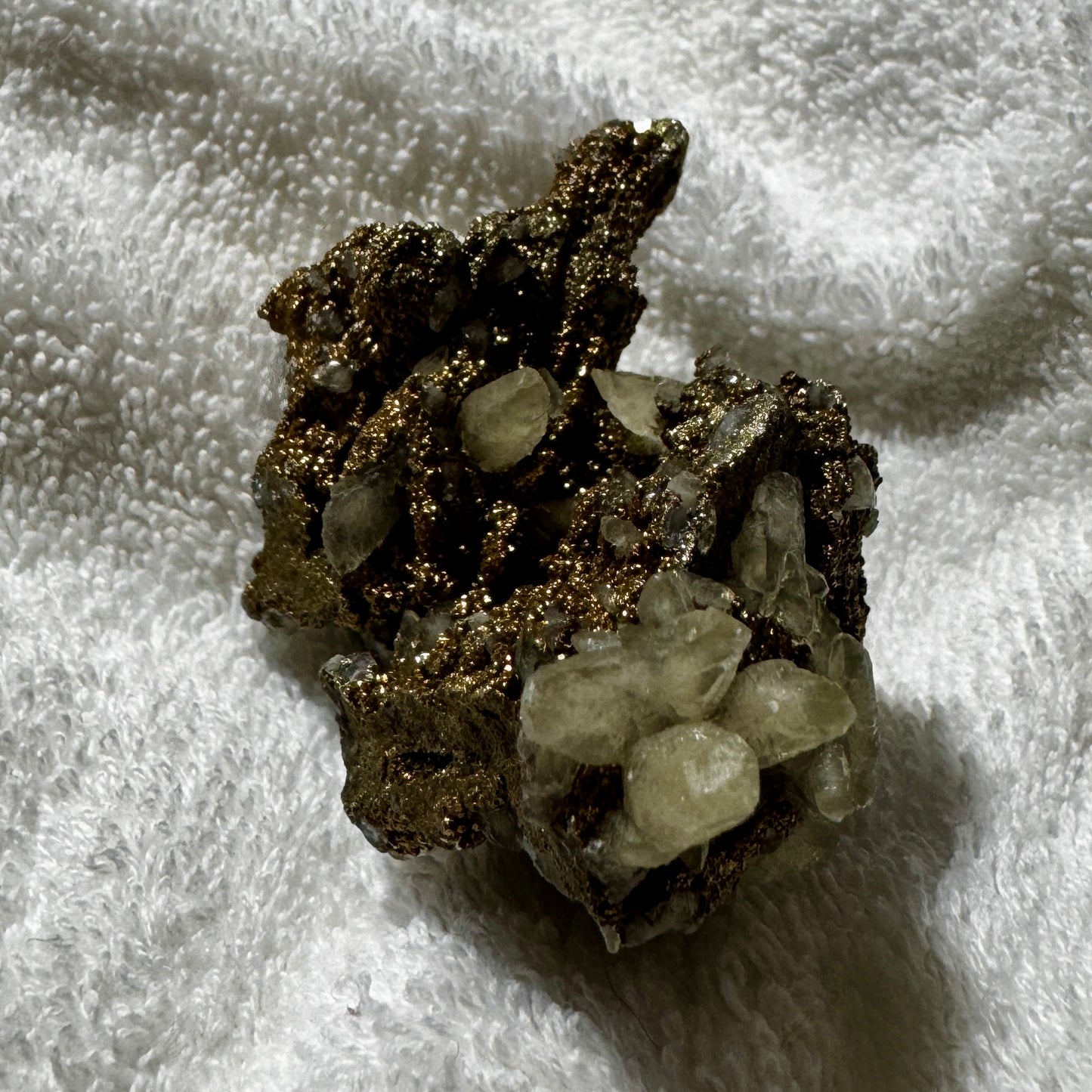 Dogtooth Calcite with Chalcopyrite 3"x1¾"x1¾"