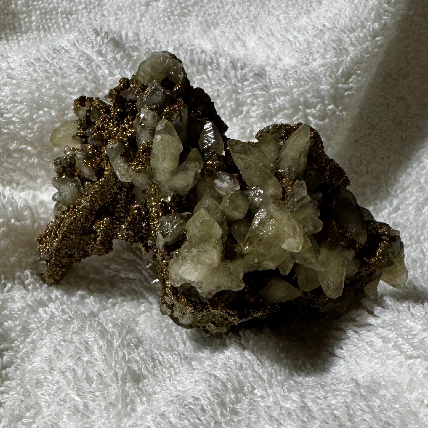 Dogtooth Calcite with Chalcopyrite 3"x1¾"x1¾"