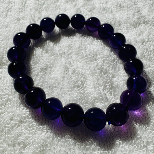 Bracelet : 10mm Amethyst, Dark Purple, 6.½”