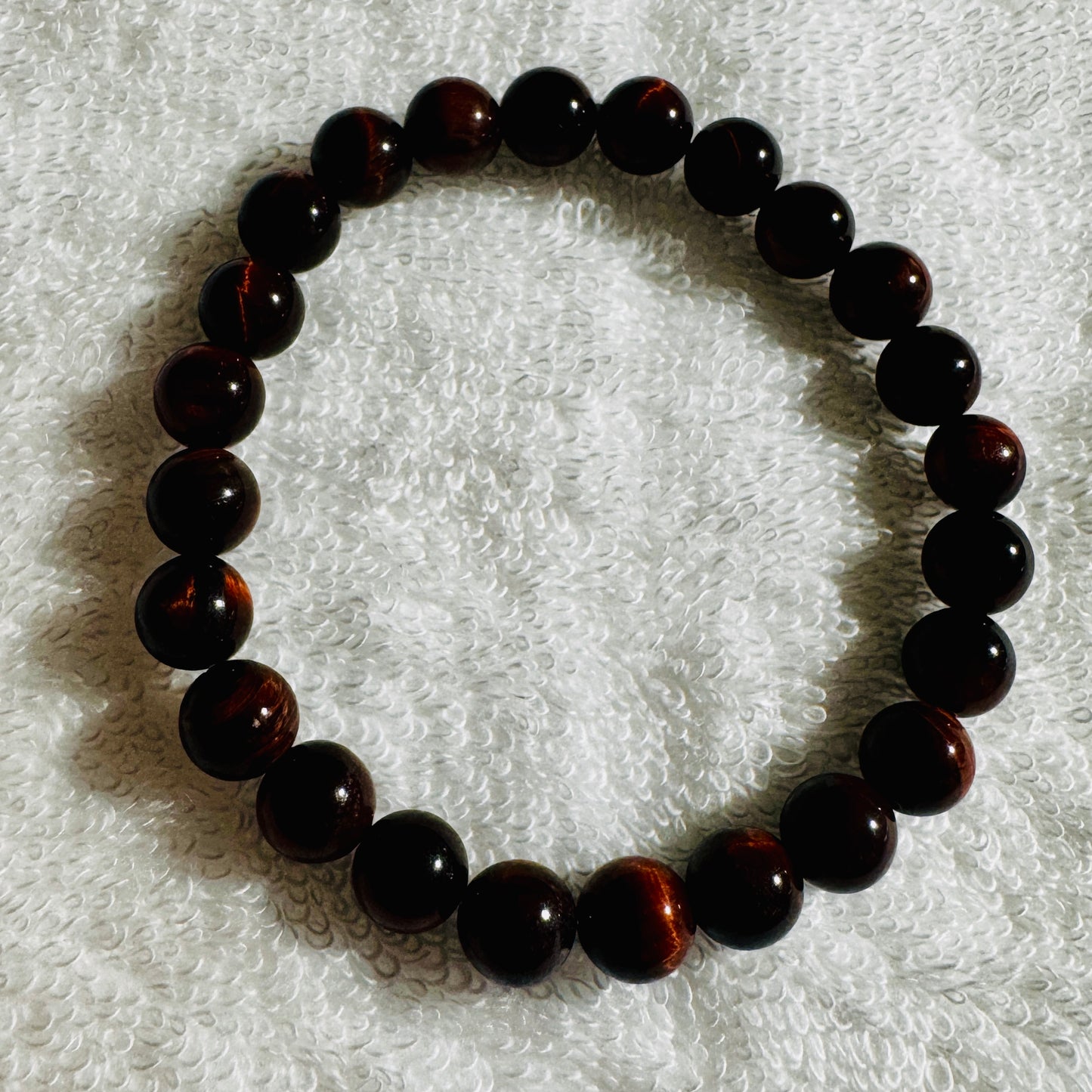 Bracelet : 8mm Red Tiger Eye, ~6¾"