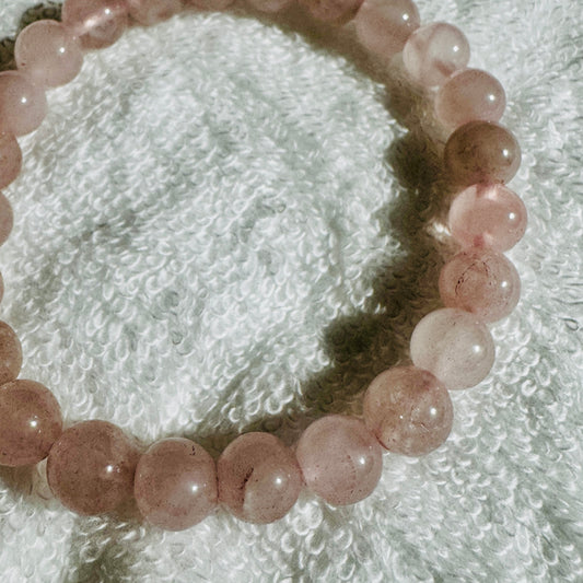 Bracelet : 8mm Rose Quartz, ~6½"