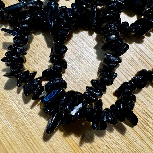 Bracelet : Chip : Black Tourmaline, ~6½"