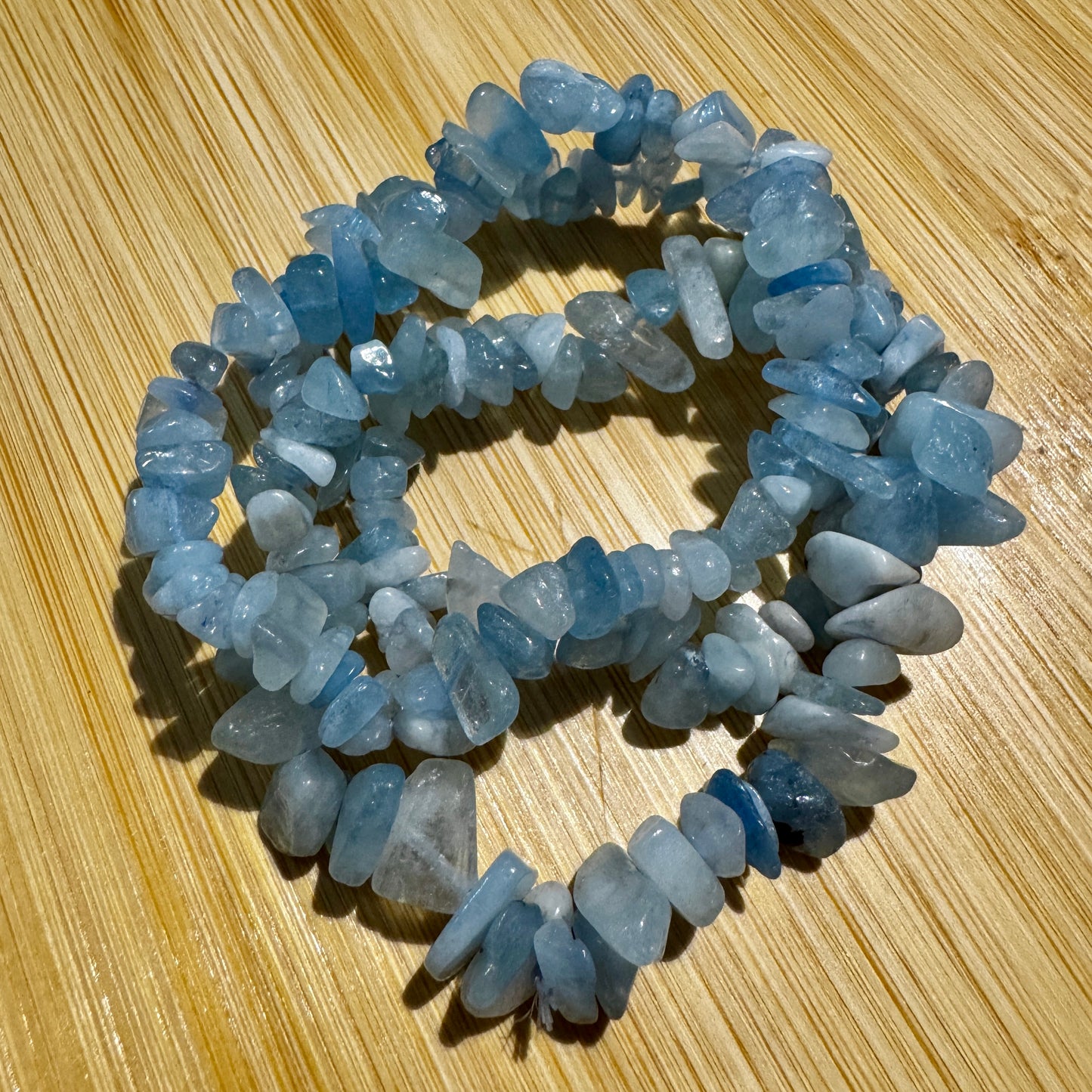 Bracelet : Chip : Aquamarine, ~6½"
