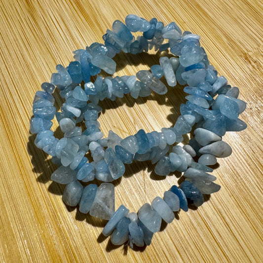 Bracelet : Chip : Aquamarine, ~6½"