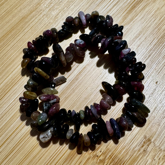 Bracelet : Chip : Multi-color Tourmaline, 6"-6¼"