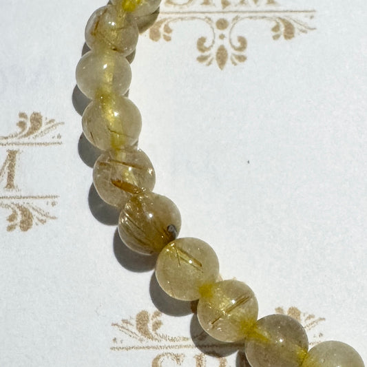 Bracelet : 5mm Rutile Quartz, 6½"