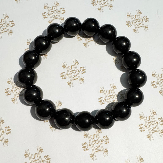 Bracelet : 12mm Polished Shungite, 6½"