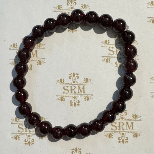 Bracelet : 6mm Garnet :  6", 6¾", 7”.  Choice!