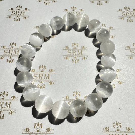 Bracelet : 10mm Selenite, 6¼", 6½"