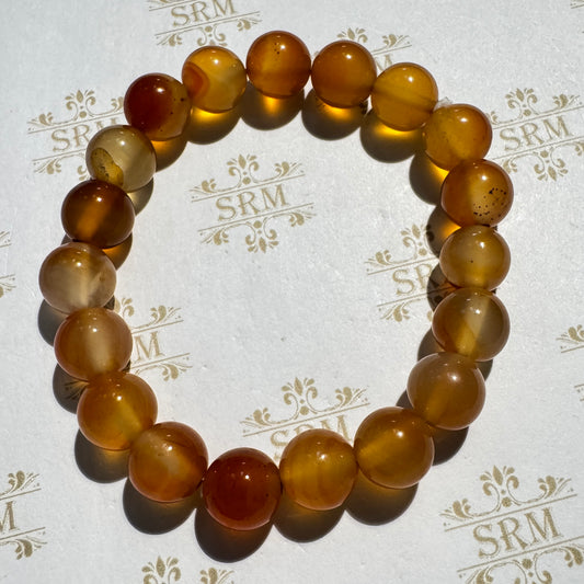 Bracelet : 10mm Carnelian, Pale, 6"