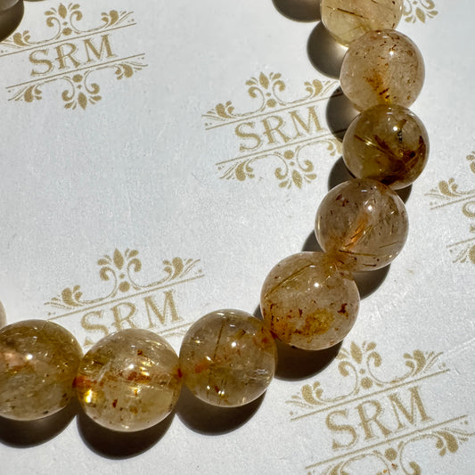 Bracelet : 10mm Golden Rutile Quartz, 6¼"