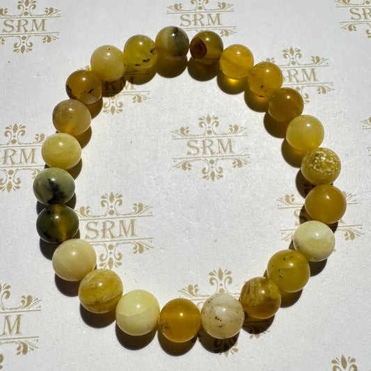 Bracelet : 8mm Yellow Opal