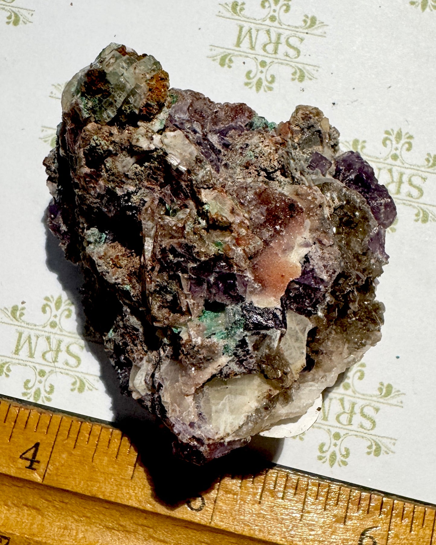 Cluster :  Fluorite, Malachite, Barite. Mexico. Choice!