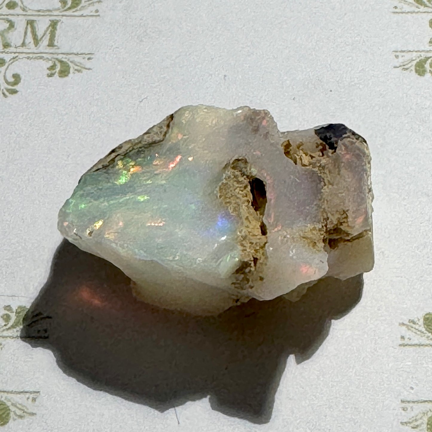 Rough : Mounted : Ethiopian Welo Opal, Nice Fire, 4.2g