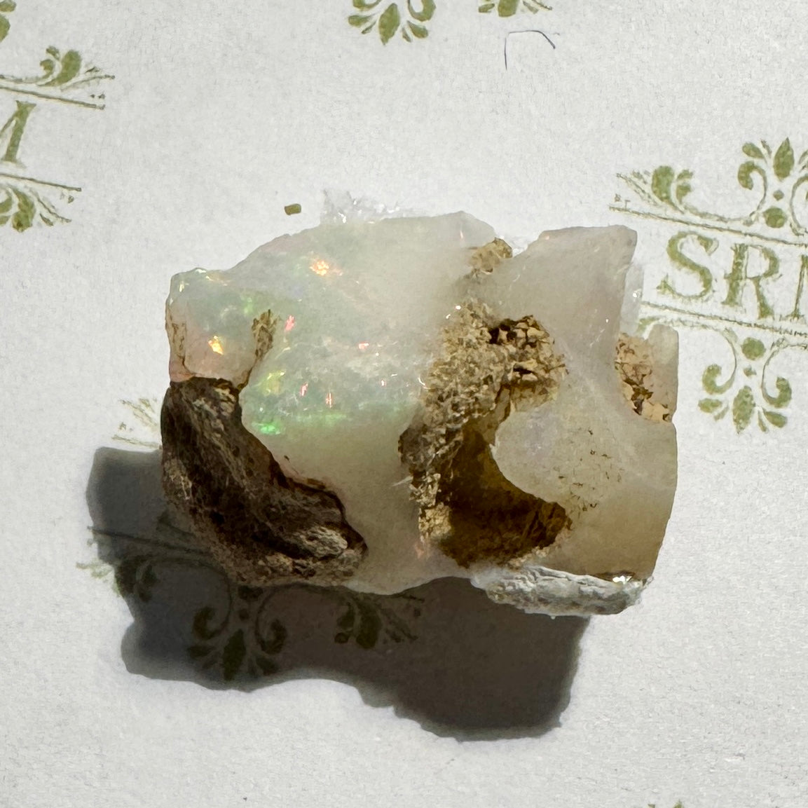 Rough : Mounted : Ethiopian Welo Opal, Nice Fire, 4.2g