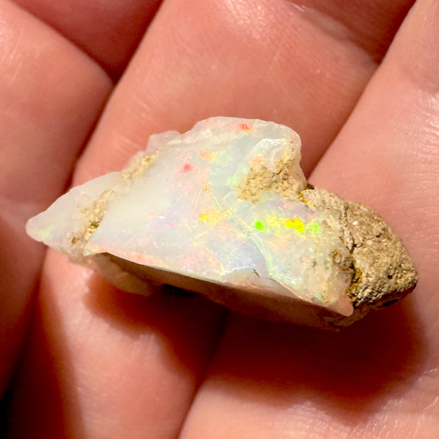 Rough : Mounted : Ethiopian Welo Opal, Nice Fire, 4.2g