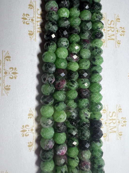 Beads : Ruby Zoisite : Faceted : 4mm x 6mm