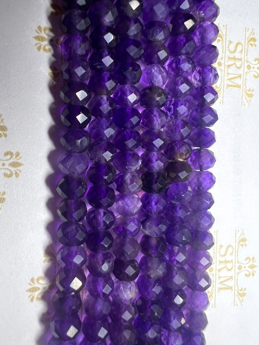 Beads : Amethyst : Faceted : 4mm x 6mm