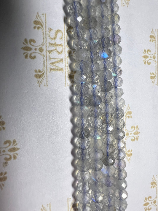 Beads : Labradorite : Faceted : 3mm x 4mm