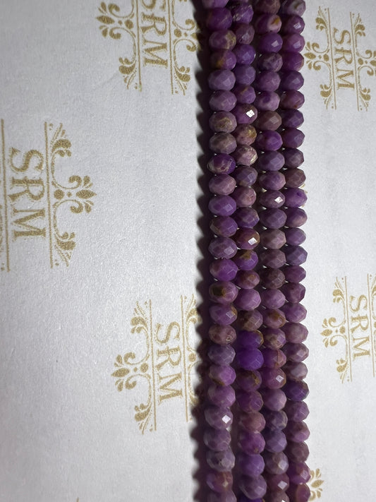 Beads : Purple Chalcedony : Faceted : 3mm x 4mm