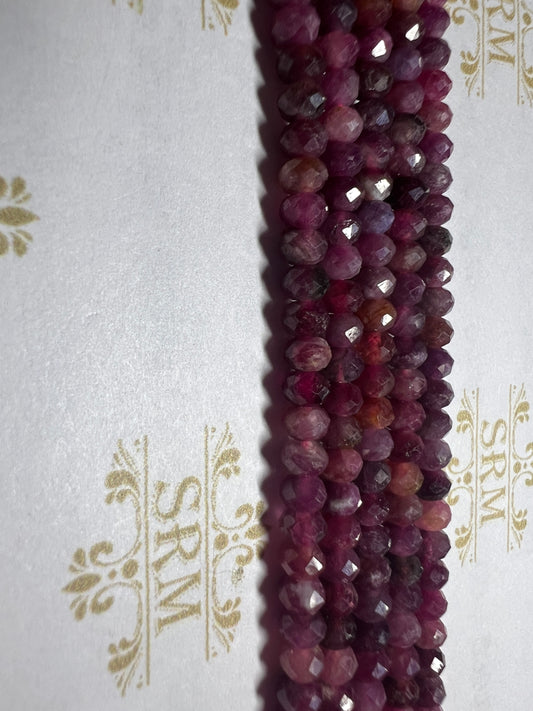 Beads : Pink Tourmaline : Faceted : 3mm x 4mm