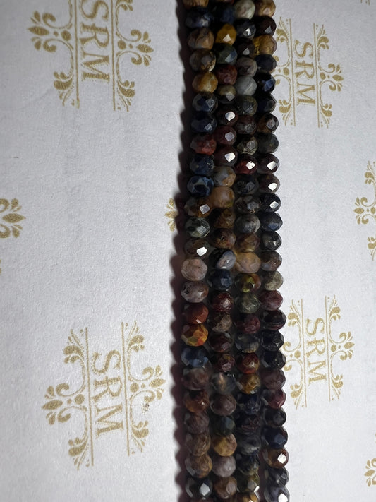 Beads : Pietersite : Faceted : 3mm x 4mm