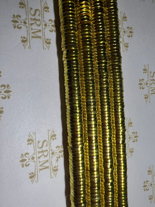Beads : Gold Hematite : Heishi : 6mm