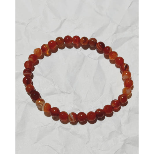 Bracelet : 6mm Red Botswana Agate, 6¾"